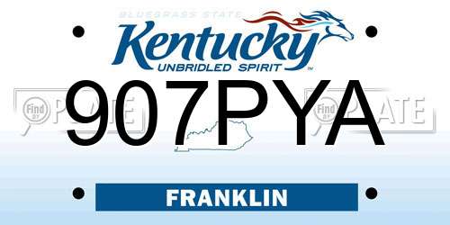 907PYA Kentucky License Plate