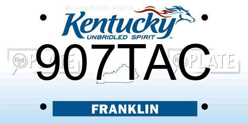 907TAC Kentucky License Plate