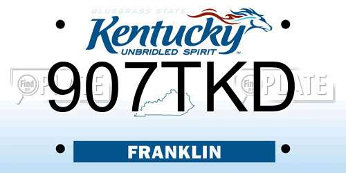 907TKD Kentucky License Plate