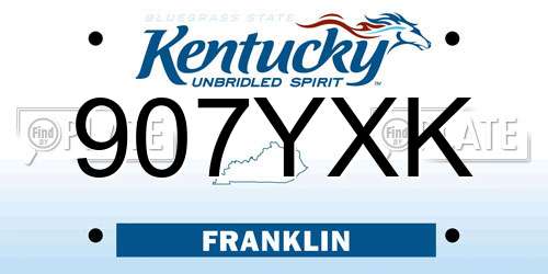 907YXK Kentucky License Plate
