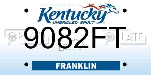 9082FT Kentucky License Plate