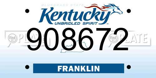 908672 Kentucky License Plate
