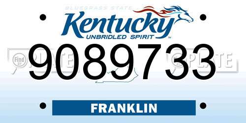 9089733 Kentucky License Plate