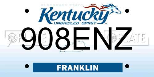 908ENZ Kentucky License Plate