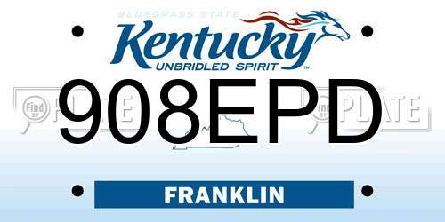 908EPD Kentucky License Plate