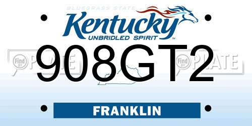 908GT2 Kentucky License Plate
