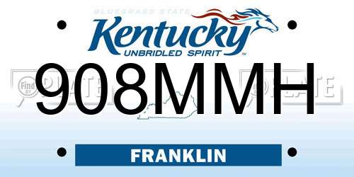 908MMH Kentucky License Plate