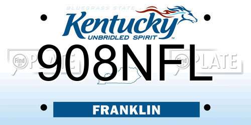908NFL Kentucky License Plate
