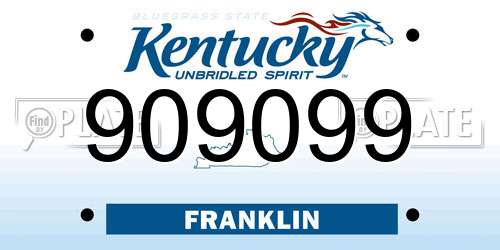 909099 Kentucky License Plate