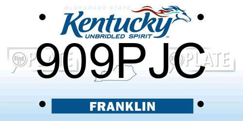 909PJC Kentucky License Plate