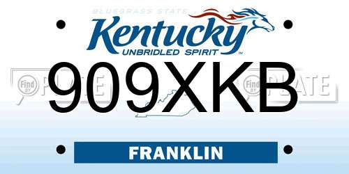 909XKB Kentucky License Plate