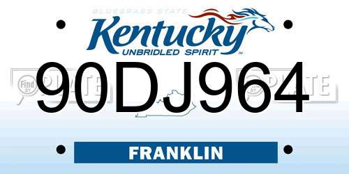 90DJ964 Kentucky License Plate
