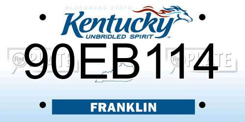 90EB114 Kentucky License Plate