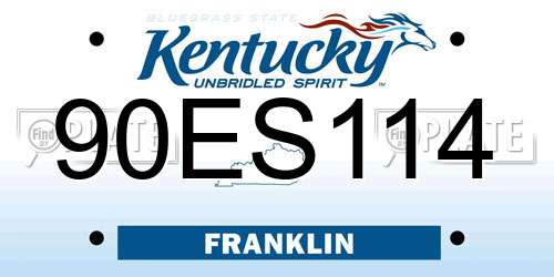 90ES114 Kentucky License Plate