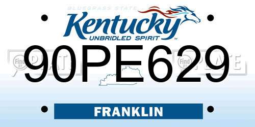 90PE629 Kentucky License Plate