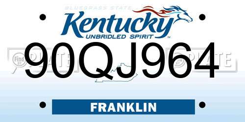 90QJ964 Kentucky License Plate
