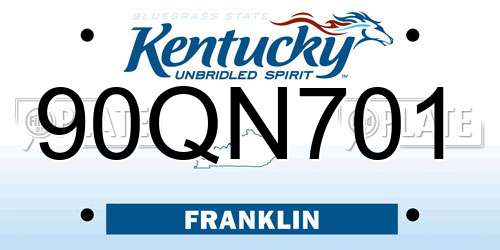 90QN701 Kentucky License Plate
