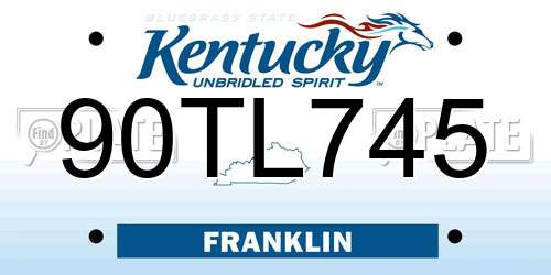 90TL745 Kentucky License Plate