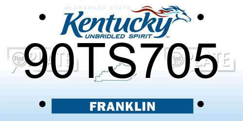 90TS705 Kentucky License Plate