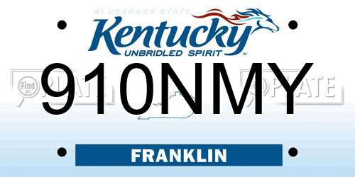 910NMY Kentucky License Plate