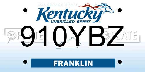 910YBZ Kentucky License Plate