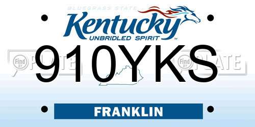 910YKS Kentucky License Plate