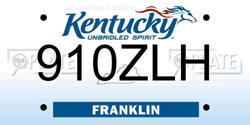 910ZLH Kentucky License Plate