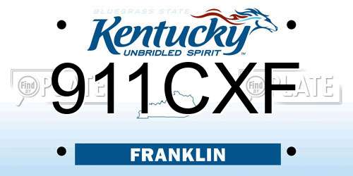 911CXF Kentucky License Plate