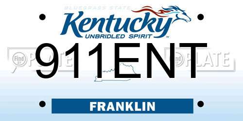 911ENT Kentucky License Plate