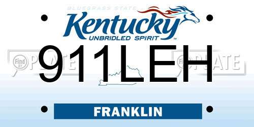 911LEH Kentucky License Plate