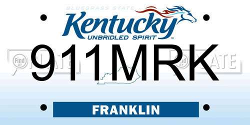 911MRK Kentucky License Plate