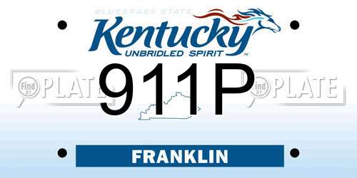 911P Kentucky License Plate
