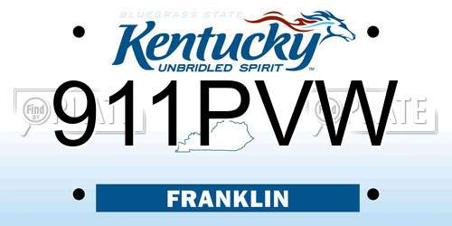 911PVW Kentucky License Plate