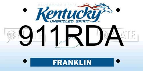 911RDA Kentucky License Plate