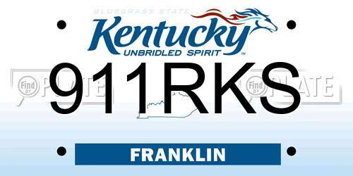 911RKS Kentucky License Plate