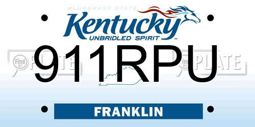 911RPU Kentucky License Plate