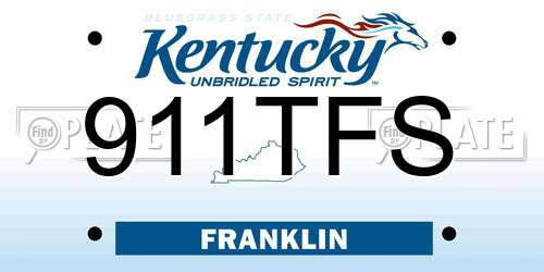 911TFS Kentucky License Plate