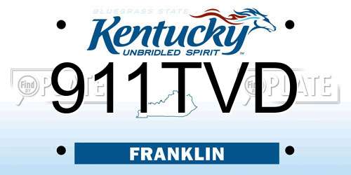 911TVD Kentucky License Plate