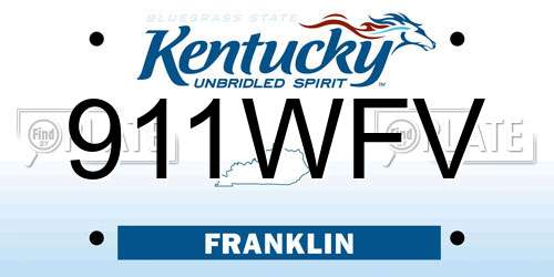 911WFV Kentucky License Plate