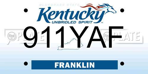 911YAF Kentucky License Plate