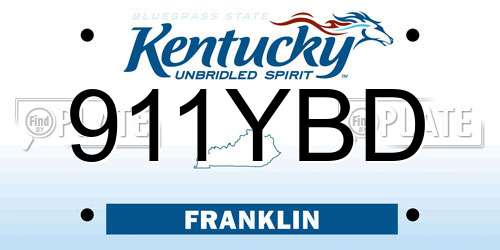 911YBD Kentucky License Plate