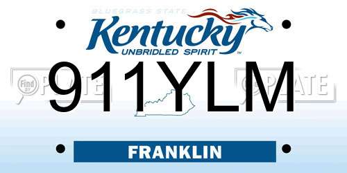 911YLM Kentucky License Plate
