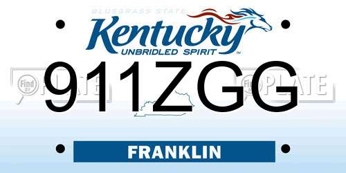 911ZGG Kentucky License Plate