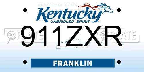 911ZXR Kentucky License Plate