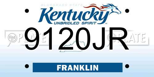 9120JR Kentucky License Plate
