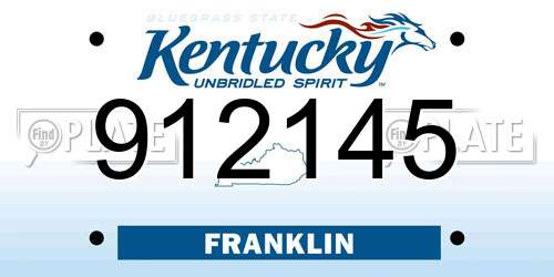 912145 Kentucky License Plate