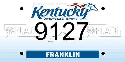9127 Kentucky License Plate