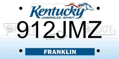 912JMZ Kentucky License Plate