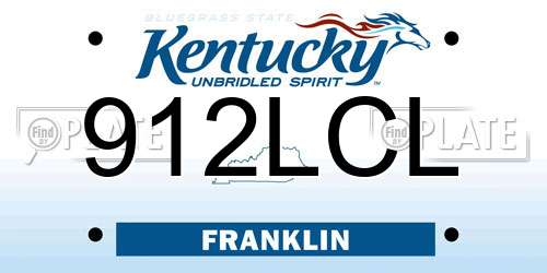 912LCL Kentucky License Plate
