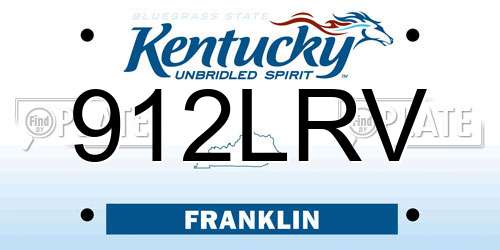 912LRV Kentucky License Plate
